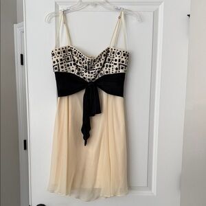BCBGMaxAzria Black and Cream Mini Dress